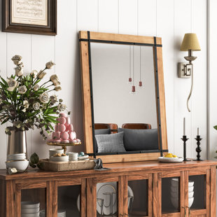 Leaning mirror deals on dresser